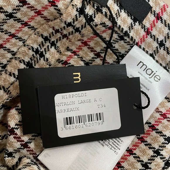 Maje cropped tweed plaid pants 34 - Picture 6 of 7